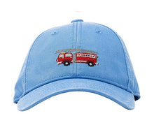 Load image into Gallery viewer, Kids Firetruck On Light Blue Baseball Hat
