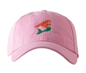 Kids Mermaid On Light Pink Baseball Hat
