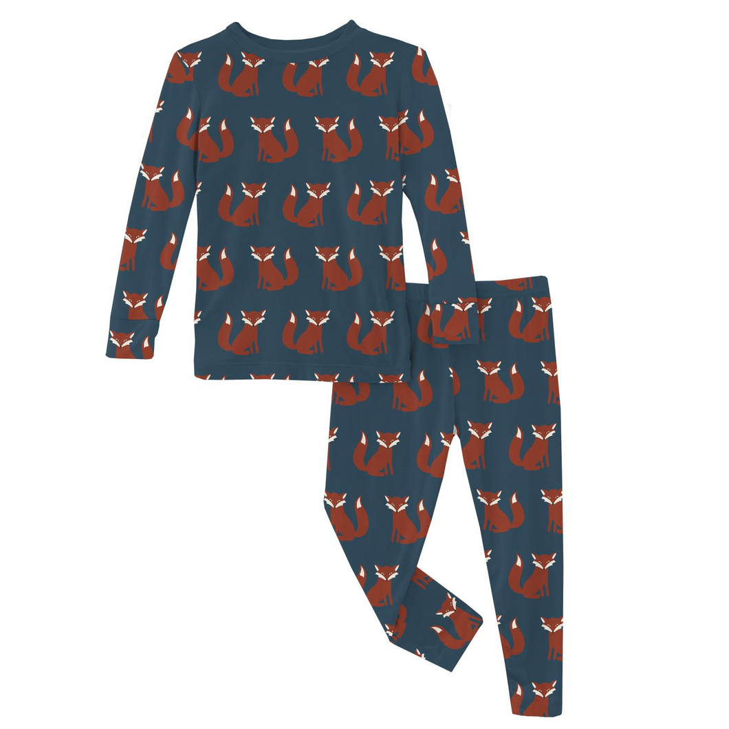 Peacock Fox Long Sleeve Pajama Set