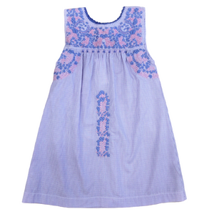 Lilac Gingham Sleeveless Puebla Dress