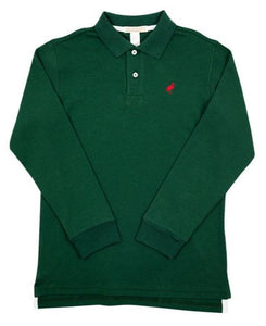Prim & Proper Long Sleeve Polo - Grier Green/Richmond Red
