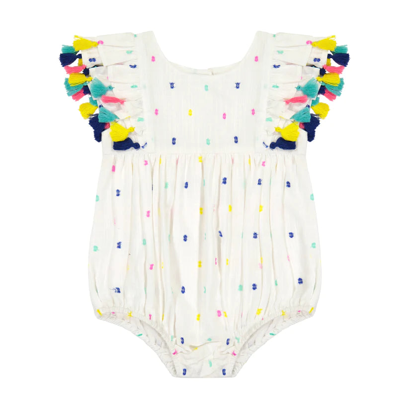 Anna Romper - Confetti Swiss Dot