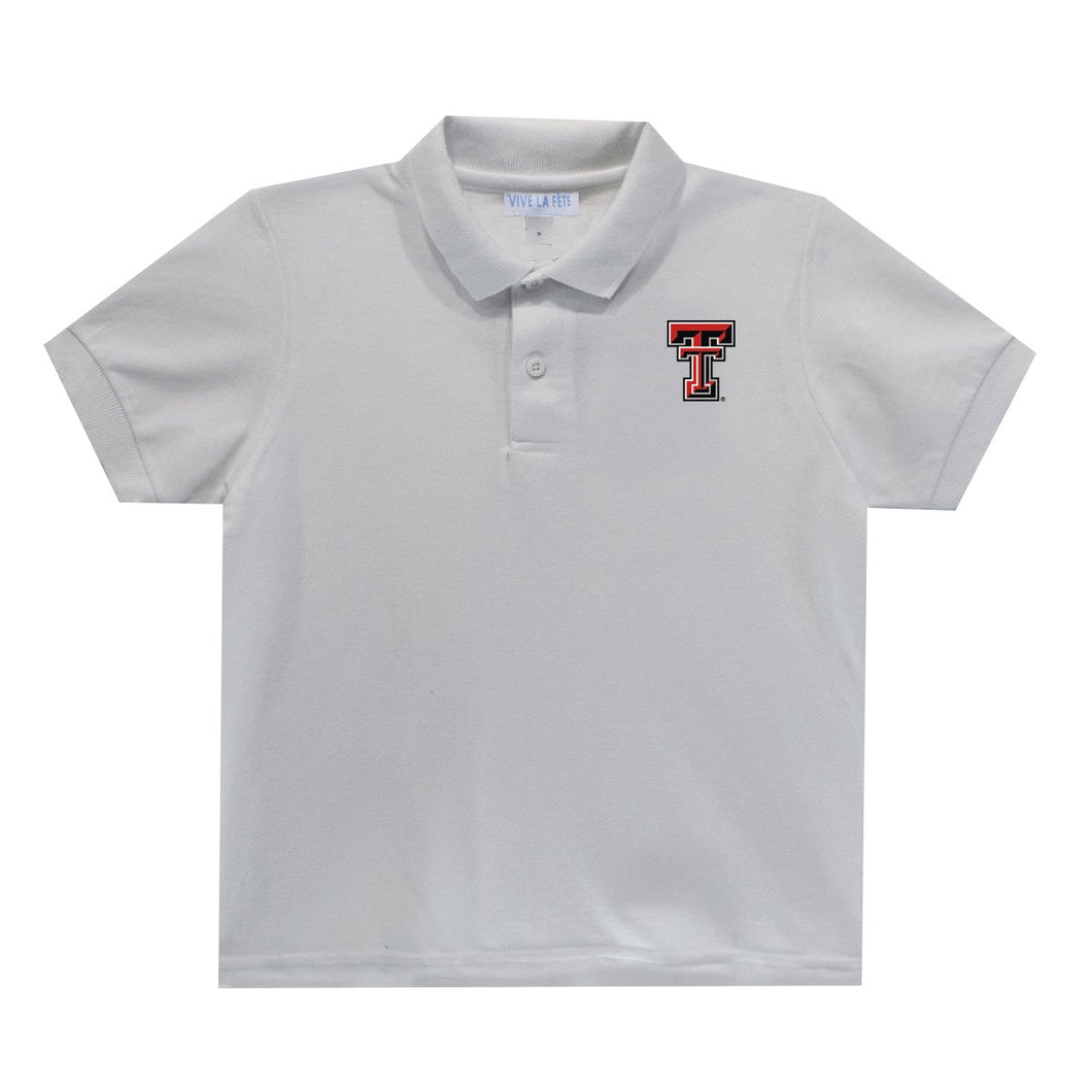 Texas Tech Embroidered White Polo