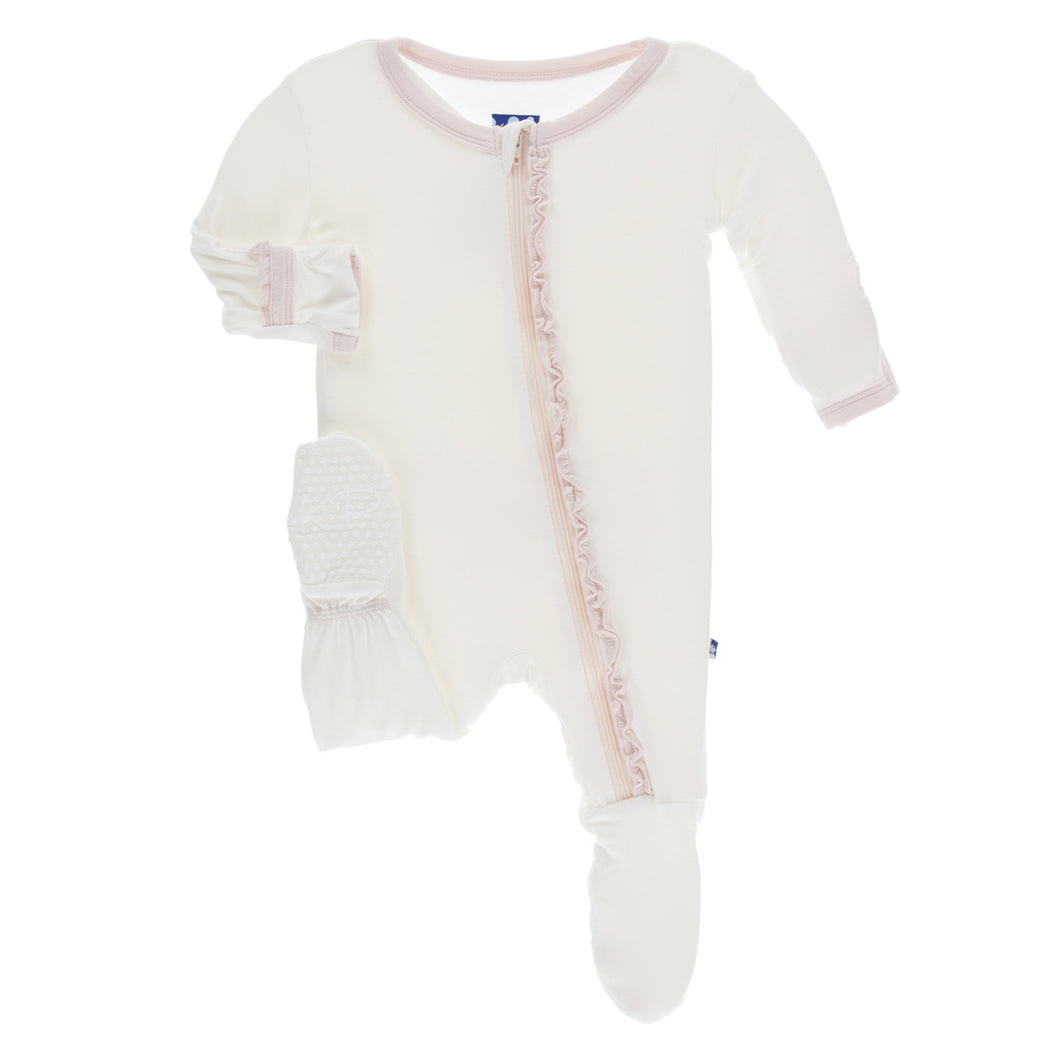 Natural Ruffle Footie