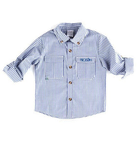 Navy Blue Gingham Shirt