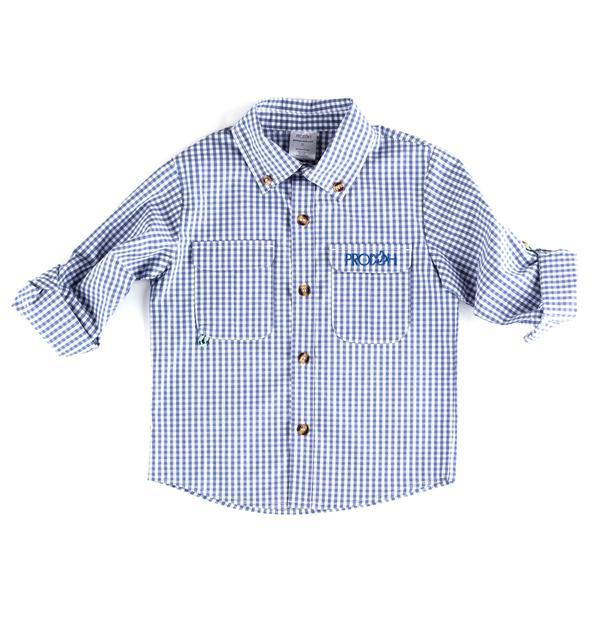 Navy Blue Gingham Shirt