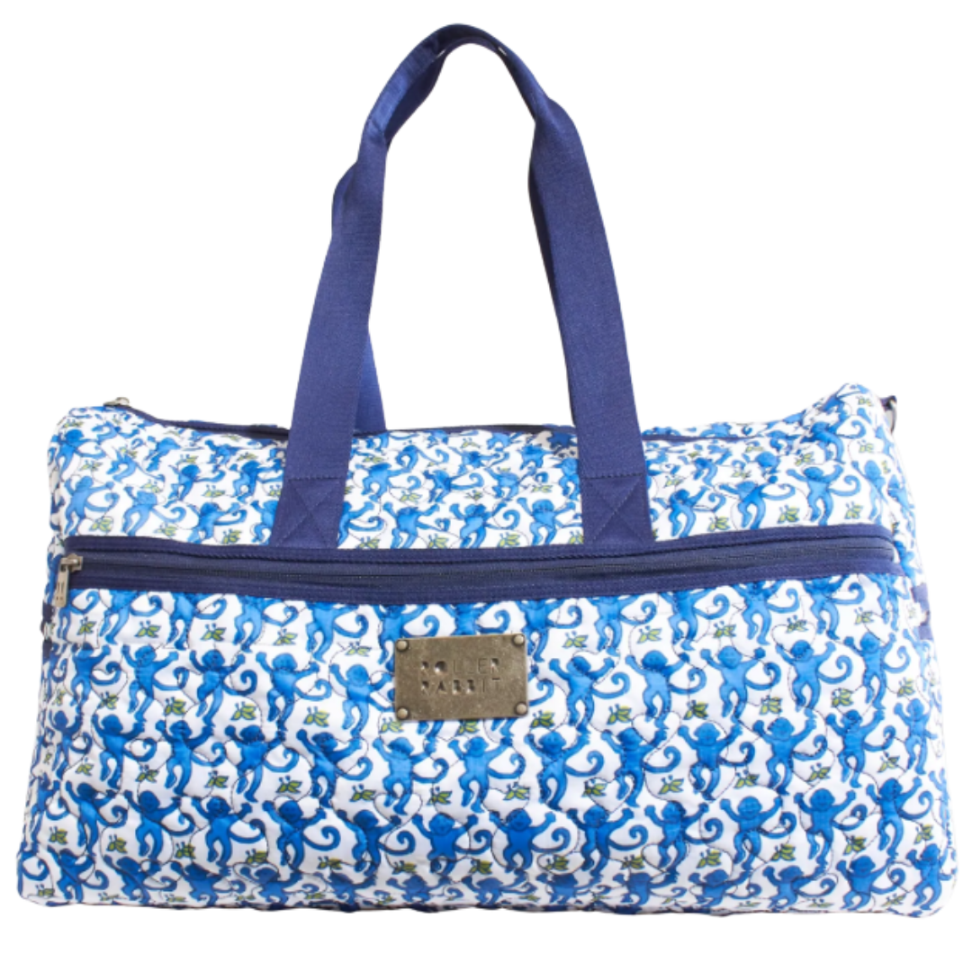 Blue Monkey Quilted Duffle Bag