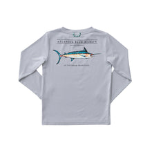 Load image into Gallery viewer, Quiet Gray Blue Marlin Sunshirt
