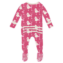 Load image into Gallery viewer, Flamingo Poodles Muffin Ruffle Footie With Zipper
