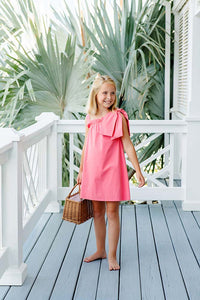 Maebelle Bow Dress - Parrot Cay Coral