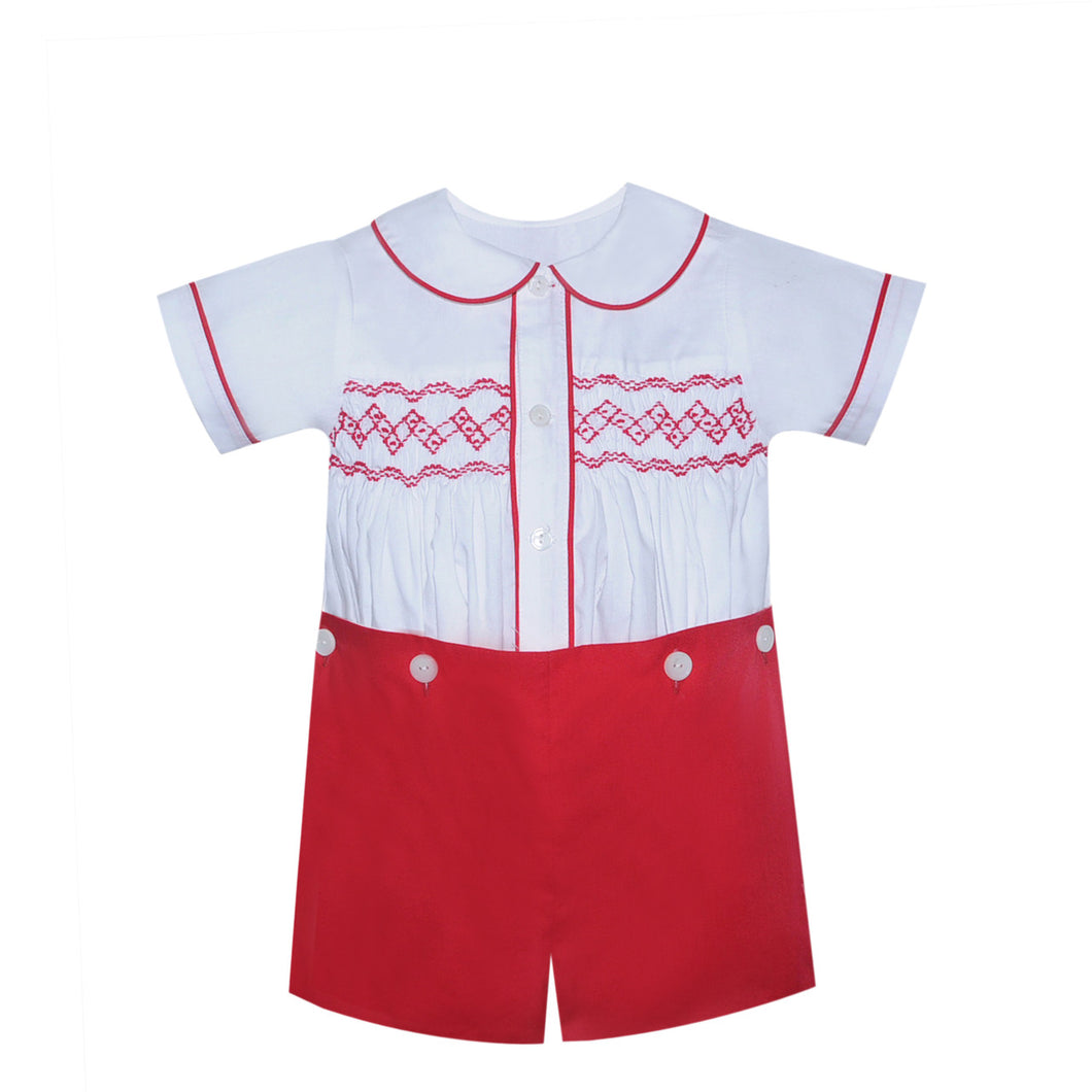 Red Harrison Button on Suit