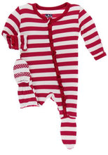 Load image into Gallery viewer, Muffin Ruffle Footie w Zipper
