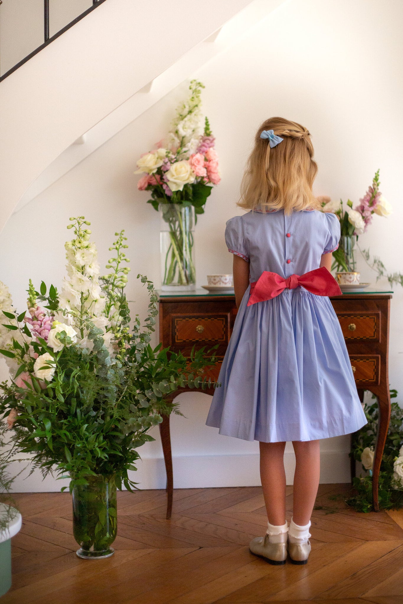 princess smocked dress Princess Charlotte Heirloom Blue Smocked Dress – Belles & Beaux®