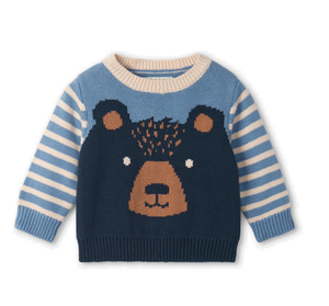 Cheerful Bear Baby Sweater