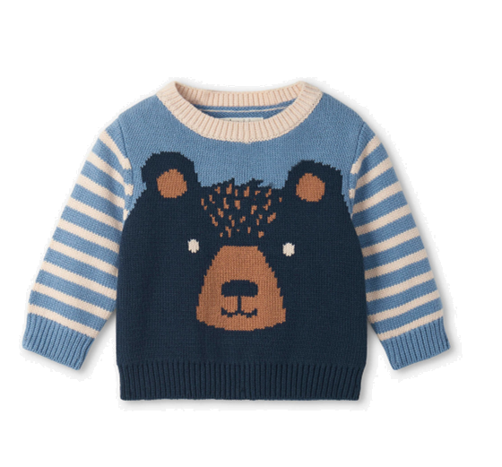 Cheerful Bear Baby Sweater