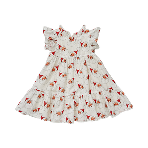 Jennifer Dress - Antique White Santas