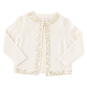 Sequins Sweater - Cream with Sparkle Trim