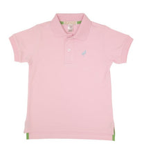 Load image into Gallery viewer, Prim &amp; Proper Polo - Palm Beach Pink with Buckhead Blue Stork
