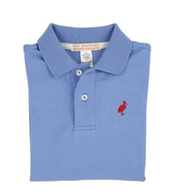 Load image into Gallery viewer, Prim &amp; Proper Pima Polo - Barbados Blue With Richmond Red Stork
