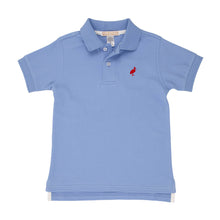 Load image into Gallery viewer, Prim &amp; Proper Pima Polo - Barbados Blue With Richmond Red Stork
