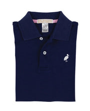 Load image into Gallery viewer, Prim &amp; Proper Pima Polo - Nantucket Navy With Worth Avenue White Stork
