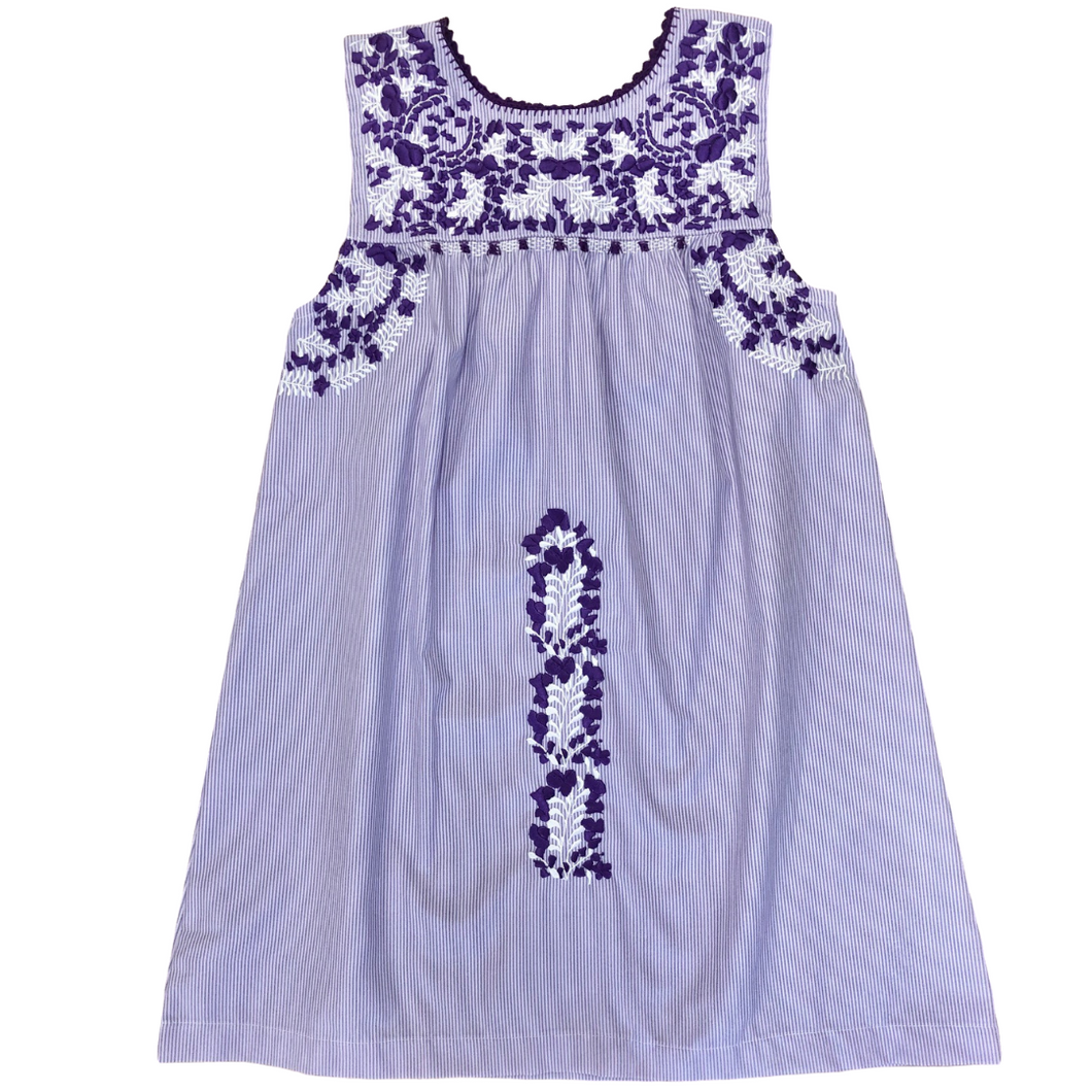 Purple Stripe Sleeveless Puebla Dress