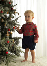 Load image into Gallery viewer, Red And Navy Tartan Shirt And Short Set
