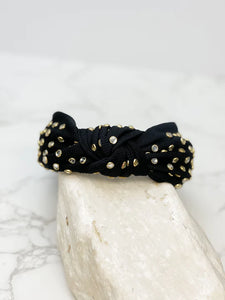 Crystal Studded Top Knot Headband - Assorted