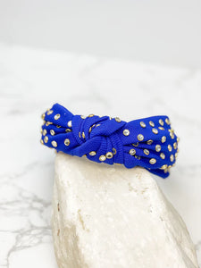 Crystal Studded Top Knot Headband - Assorted