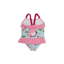 Load image into Gallery viewer, Rodeo Drive Ruffle Swimsuit - Cute &amp; Koi with Hamptons Hot Pink
