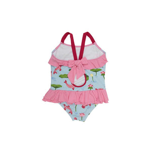 Rodeo Drive Ruffle Swimsuit - Cute & Koi with Hamptons Hot Pink