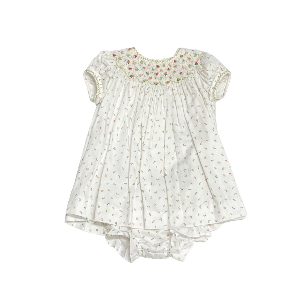 Smocked Rosebud Bishop Dress With Panty