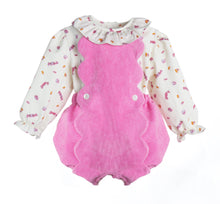 Load image into Gallery viewer, Candy Cord Pink Scallop Overall
