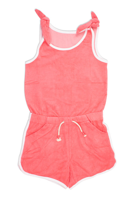 Coral Terry Romper