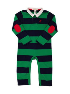 Sir Proper's Rugby Romper - Nantucket Navy And Kiawah Kelly Stripe