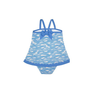Stratford Scallop Swimsuit - Gull Play with Sunrise Boulevard Blue