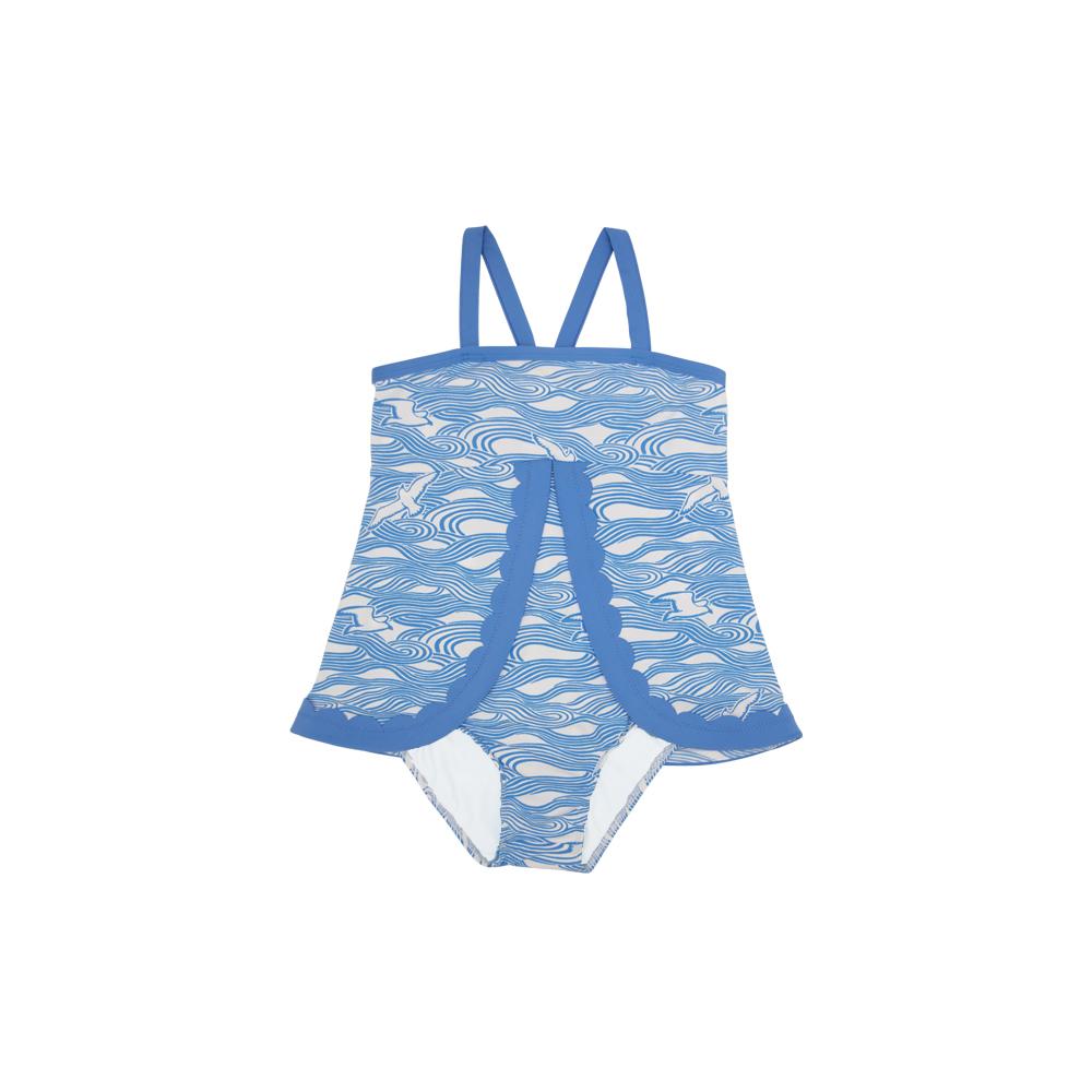 Stratford Scallop Swimsuit - Gull Play with Sunrise Boulevard Blue