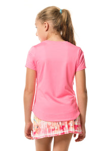 Dynamic High-Low Short Sleeve Shirt - Pink