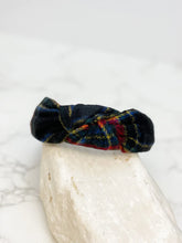 Load image into Gallery viewer, Top Knot Knit Tartan Plaid Headband
