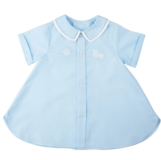 Blue Layette Train Open Day Gown