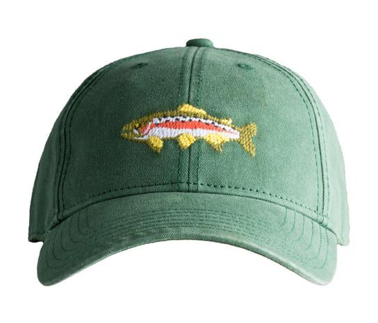 Adult Trout On Moss Gree Baseball Hat