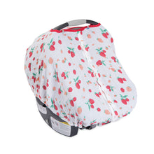 Load image into Gallery viewer, Cotton Muslin Car Seat Canopy - Strawberry
