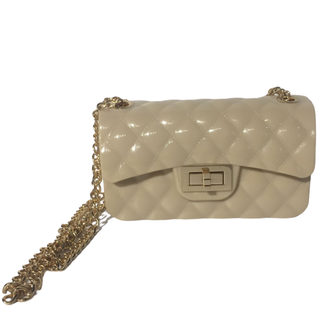 Quilted Beige Jelly Purse