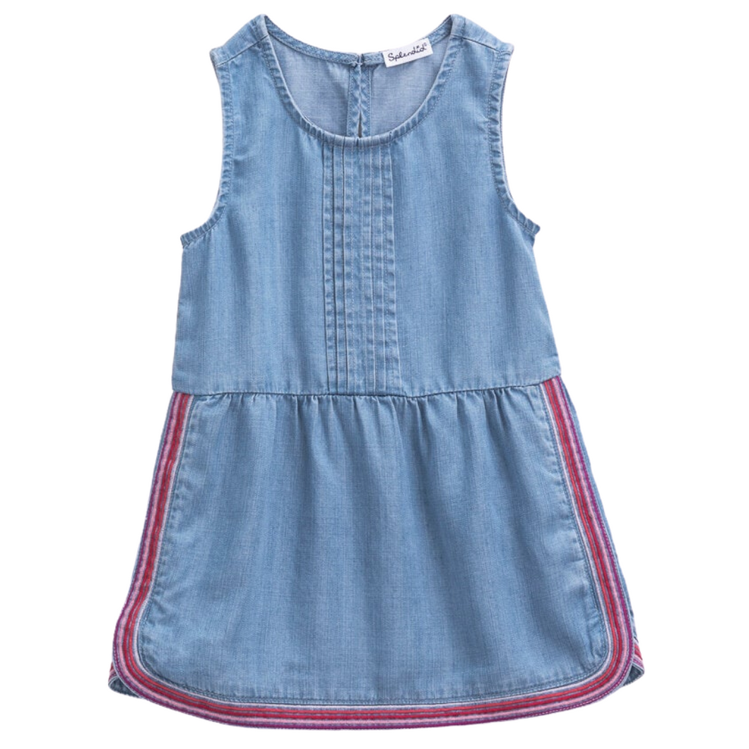 Chambray Embroidered Dress