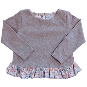 Nora Sweater Grey With Sydney Toile Ruffle
