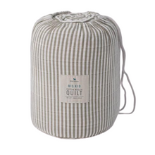 Load image into Gallery viewer, Cotton Muslin Big Kid Quilt - Grey Stripe
