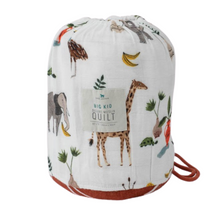 Load image into Gallery viewer, Deluxe Muslin Big Kid Quilt - Safari Social
