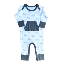 Load image into Gallery viewer, Kangaroo Romper With Zebras
