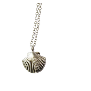 Silver Clam Seashell Necklace