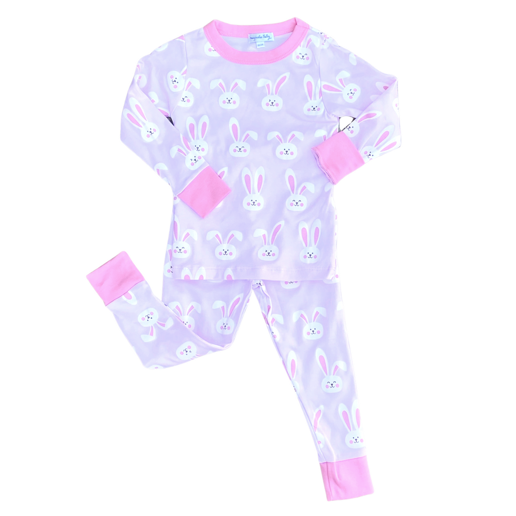Bunnies Long Sleeve Pajama Set - Pink
